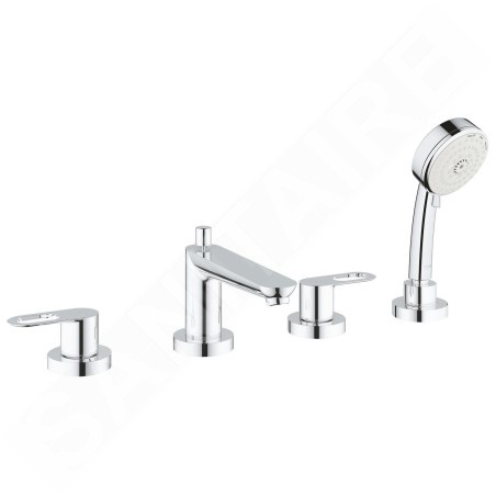 Grohe BauLoop - Mitigeur au bord de baignoire, installation 4 trous, chrome 2511900A