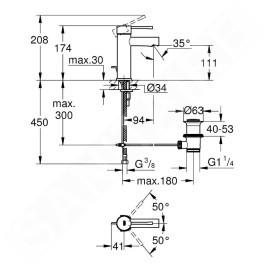 Grohe Essence - Mitigeur de lavabo S, chrome 32898001