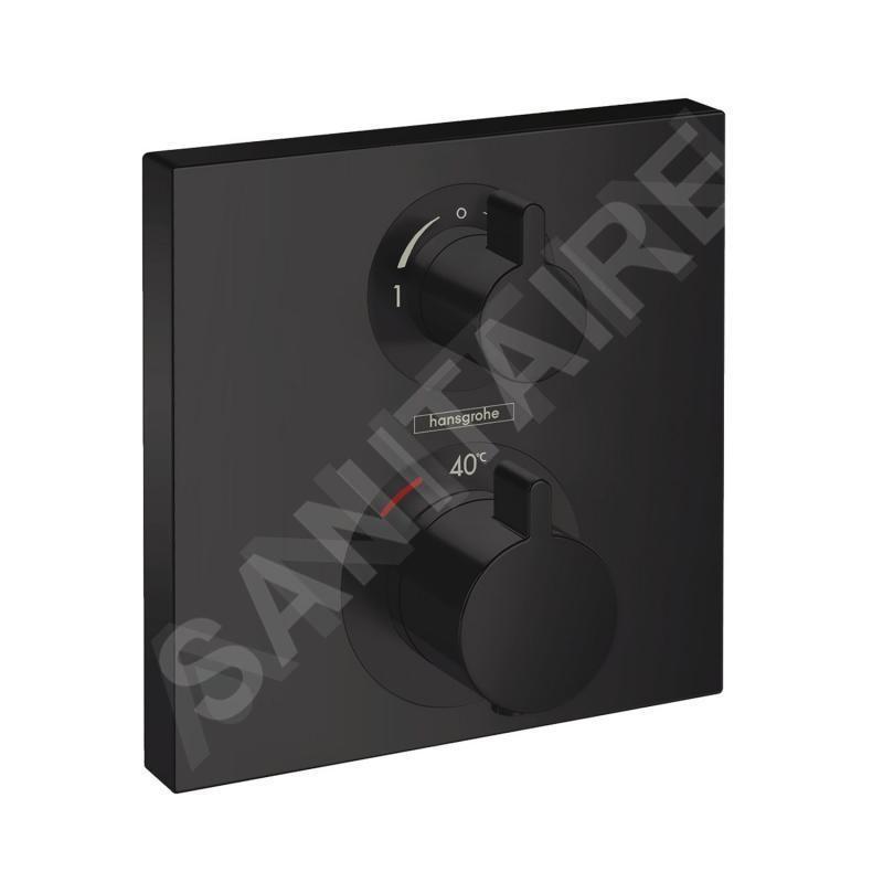 Hansgrohe Ecostat Square - Robinet thermostatique encastré avec 2 fonctions, noir mat 15714670 Hansgrohe Ecostat Square - Robinet thermostatique encastré avec 2 fonctions, noir mat 15714670