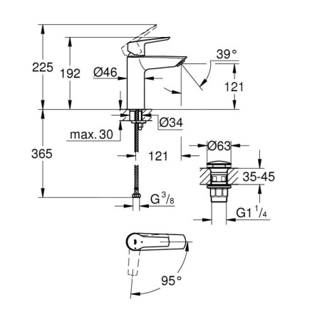Grohe QuickFix Start - Mitigeur de lavabo avec bonde Push-Open, noir mat 237462432