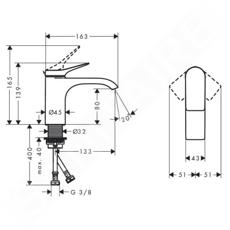 Hansgrohe Vivenis - Mitigeur de lavabo 80, EcoSmart, noir mat 75012670