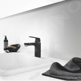 Grohe Eurosmart Cosmopolitan - Mitigeur de lavabo M avec garniture de vidage, chrome/noir mat 23325KW0