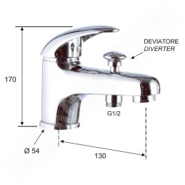 Aqualine Kasiopea - Mélangeur lavabo avec interrupteur, chrome 1107-04