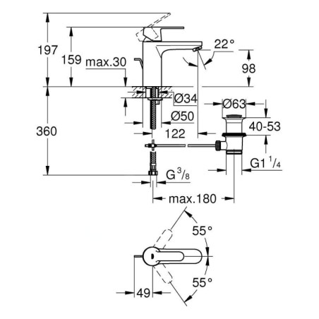 Grohe Get - Mitigeur de lavabo avec vidage, chrome 23454000