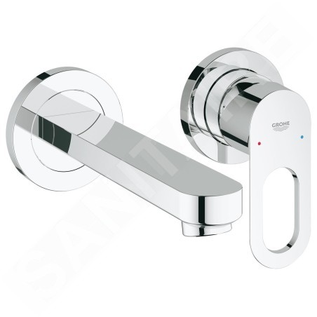 Grohe BauLoop - Mitigeur de lavabo encastré avec corps d’encastrement, installation 2 trous, chrome 20289000