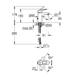Grohe BauLoop - Mitigeur de lavabo, taille S, chrome 23336000