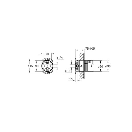 Grohe Rainshower - Corps encastré universel DN 15, chrome 26484000