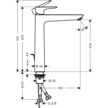 Hansgrohe Talis E - Mitigeur de lavabo avec tirette de vidage, bronze brossé 71716140