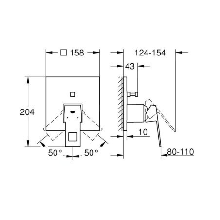 Grohe Eurocube - Mitigeur encastrable pour 2 sorties, chrome 24062000