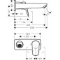 Hansgrohe Logis - Mitigeur de lavabo encastré, chrome 71220000