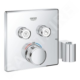 Grohe Grohtherm SmartControl - Mitigeur thermostatique encastré de baignoire à 2 sorties avec support de douche chrome 29125000