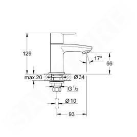 Grohe Eurostyle Cosmopolitan - Robinet sur plage, chrome 23039002