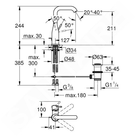 Grohe Essence - Mitigeur de lavabo L, supersteel 32628DC1