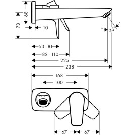 Hansgrohe Talis E - Mitigeur de lavabo encastré, noir mat 71734670
