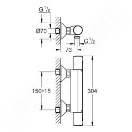Grohe Démarrage de précision QuickFix - Mitigeur thermostatique de douche, noir mat 345942430