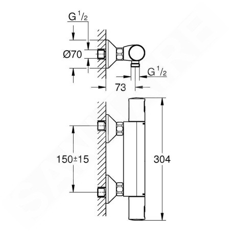 Grohe Démarrage de précision QuickFix - Mitigeur thermostatique de douche, noir mat 345942430