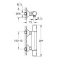 Grohe Démarrage de précision QuickFix - Mitigeur thermostatique de douche, noir mat 345942430