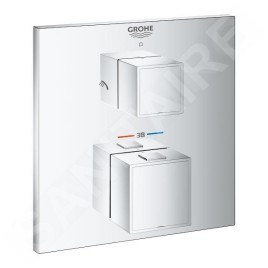Grohe Grohtherm Cube - Mitigeur thermostatique encastré pour 2 sorties chrome 24154000