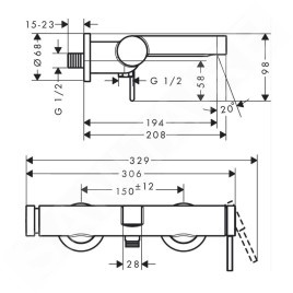 Hansgrohe Finoris - Mitigeur de baignoire, noir mat 76420670