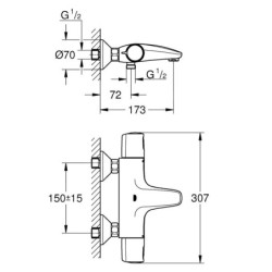 Grohe Precision Trend - Mitigeur de baignoire thermostatique, chrome 34227002