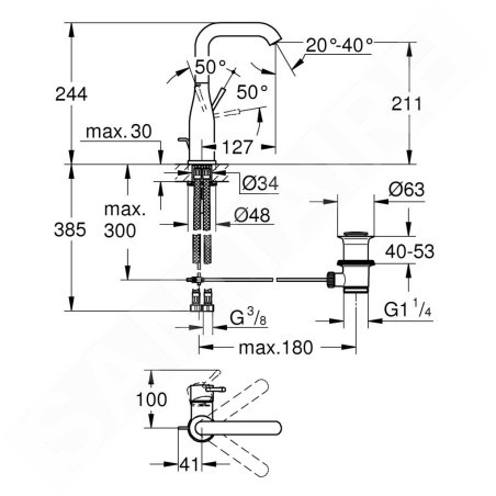 Grohe Essence - Mitigeur de lavabo L, Warm Sunset brossé 32628DL1