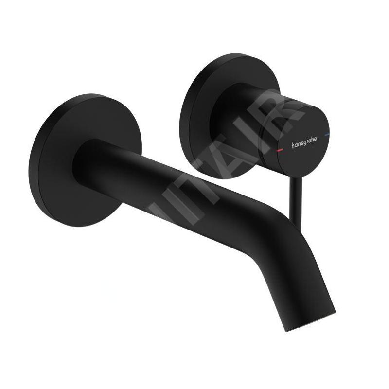 Hansgrohe Tecturis S - Mitigeur de lavabo encastré, avec vidage, installation à 2 trous, EcoSmart, noir mat 73350670