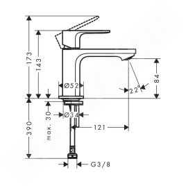 Hansgrohe Rebris E - Robinet de lavabo, noir mat 72506670