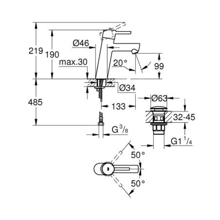 Grohe Concetto - Mitigeur de lavabo avec vidage Push-Open, chrome 23932001