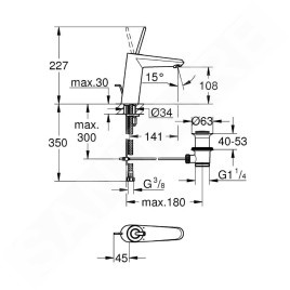 Grohe Eurodisc Joy - Mitigeur de lavabo M, chrome 23427000