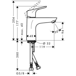 Hansgrohe Focus - Mitigeur de lavabo 100 CoolStart sans garniture de vidage, chrome 31509000