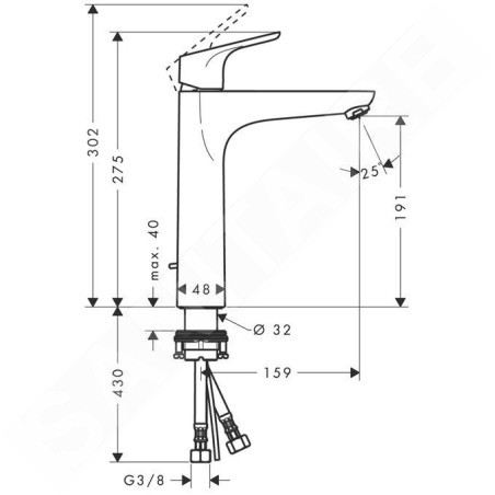 Hansgrohe Focus E2 - Mitigeur de lavabo 190 avec garniture de vidage, chrome 31608000