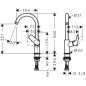 Hansgrohe Logis - Mitigeur de lavabo 210 avec bec rotatif, chrome 71131000