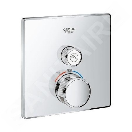 Grohe Grohtherm SmartControl - Mitigeur thermostatique encastré de douche pour 1 sortie, chrome 29123000