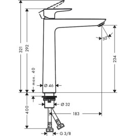 Hansgrohe Talis E - Mitigeur de lavabo, chrome noir brossé 71717340