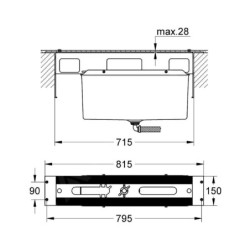 Grohe Corps d’encastrement - Corps d’encastrement pour mitigeur sur bord de baignoire, installation 4/ 5 trous 29037000