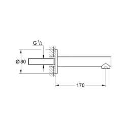 Grohe Concetto - Bec déverseur de baignoire, chrome 13280001