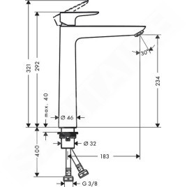 Hansgrohe Talis E - Mitigeur de lavabo, noir mat 71717670