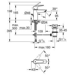 Grohe QuickFix Start - Mitigeur de lavabo avec vidage, chrome 24209002