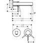 Hansgrohe Finoris - Mitigeur de lavabo encastré, installation 2 trous, EcoSmart, noir mat 76051670