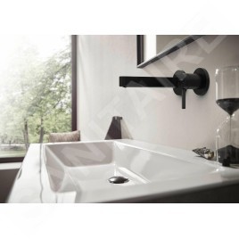 Hansgrohe Finoris - Mitigeur de lavabo encastré, installation 2 trous, EcoSmart, noir mat 76051670