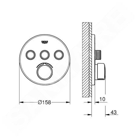 Grohe SmartControl - Mitigeur encastré pour 3 sorties, chrome 29146000