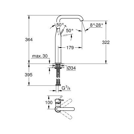Grohe Essence - Mitigeur de lavabo XL, supersteel 32901DC1