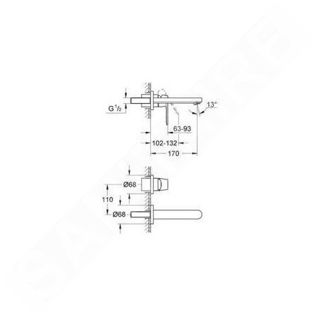 Grohe Eurosmart Cosmopolitan - Mitigeur thermostatique 2 trous, chrome 19381000