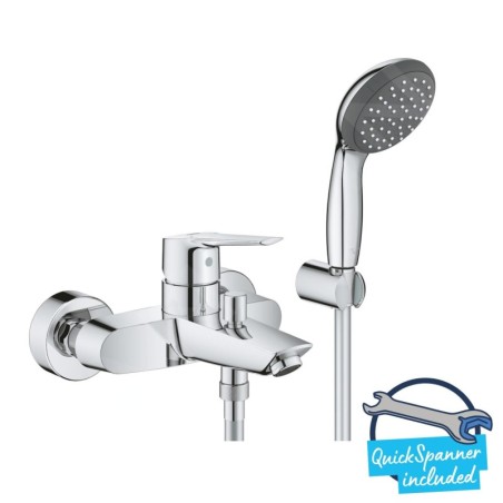 Grohe QuickFix Start - Mitigeur de baignoire avec accessoires, chrome 23413002