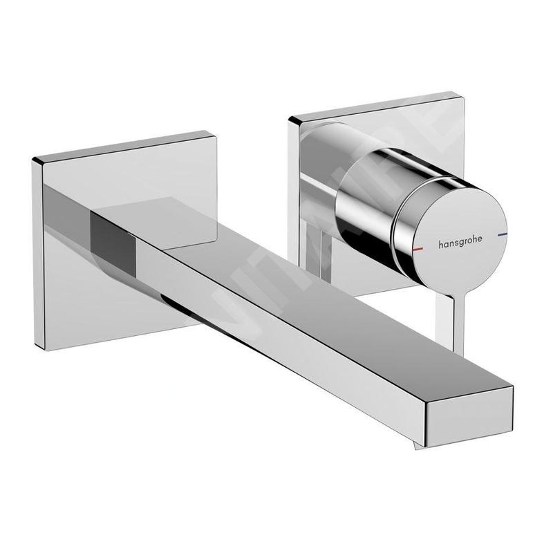 Hansgrohe Tecturis E - Mitigeur de lavabo encastré, avec vidage,  installation à 2 trous, EcoSmart, chrome 73051000