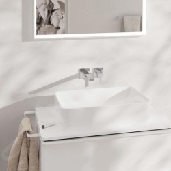 Hansgrohe Tecturis E - Mitigeur de lavabo encastré, avec vidage,  installation à 2 trous, EcoSmart, chrome 73051000