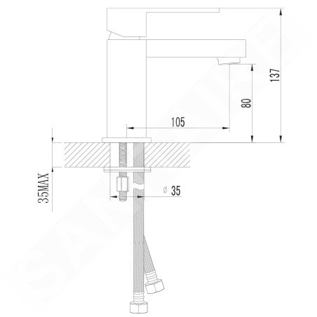 Sapho Latus - Mitigeur de lavabo , chrome 1102-02