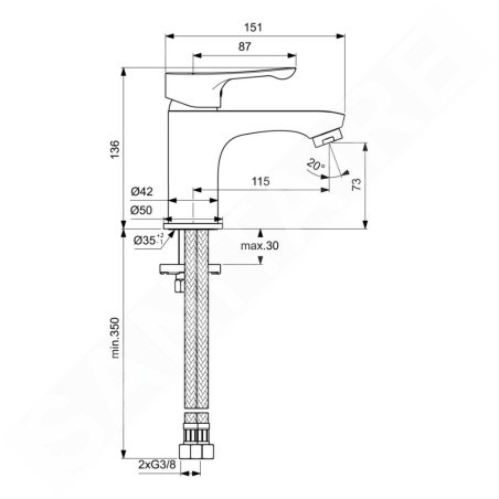 Ideal Standard Alpha - Mitigeur de lavabo, chrome BC552AA