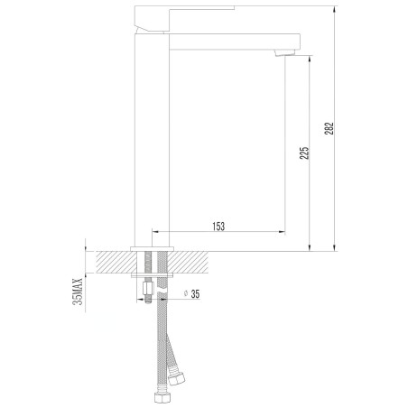 Sapho Latus - Mitigeur de lavabo, haut, chrome 1102-04
