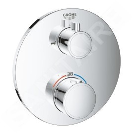 Grohe Grohtherm - Mitigeur thermostatique de baignoire encastré pour 2 sorties, chrome 24077000